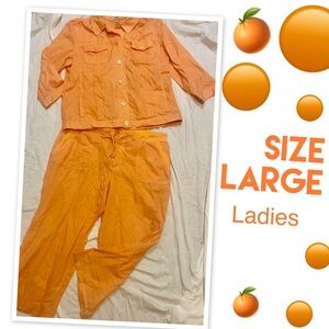 Choices Orange Women's Jumpsuit Set